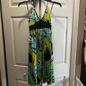 Wet Seal Multicolor Abstract Maxi Dress Y2K